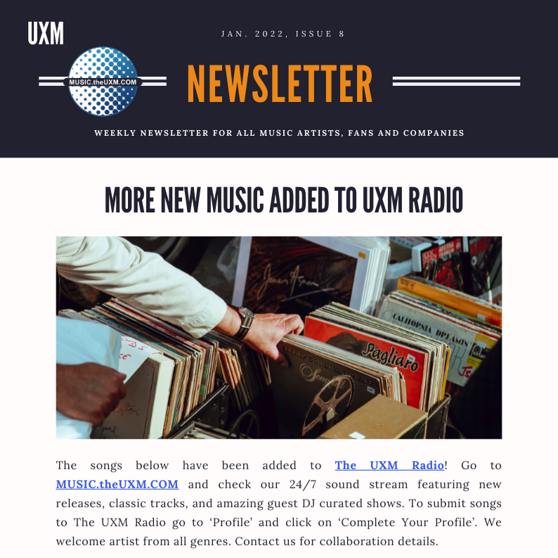 The UXM Music Newsletter